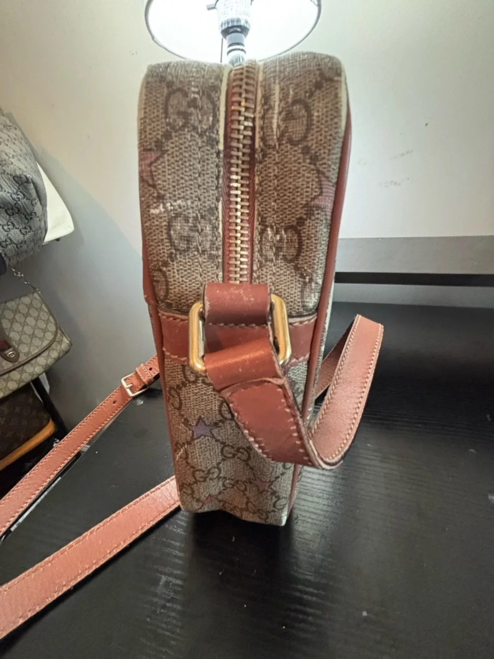 RARE Limited Edition Gucci GG Supreme Star Flat Messenger Crossbody Bag - Picture 9 of 10